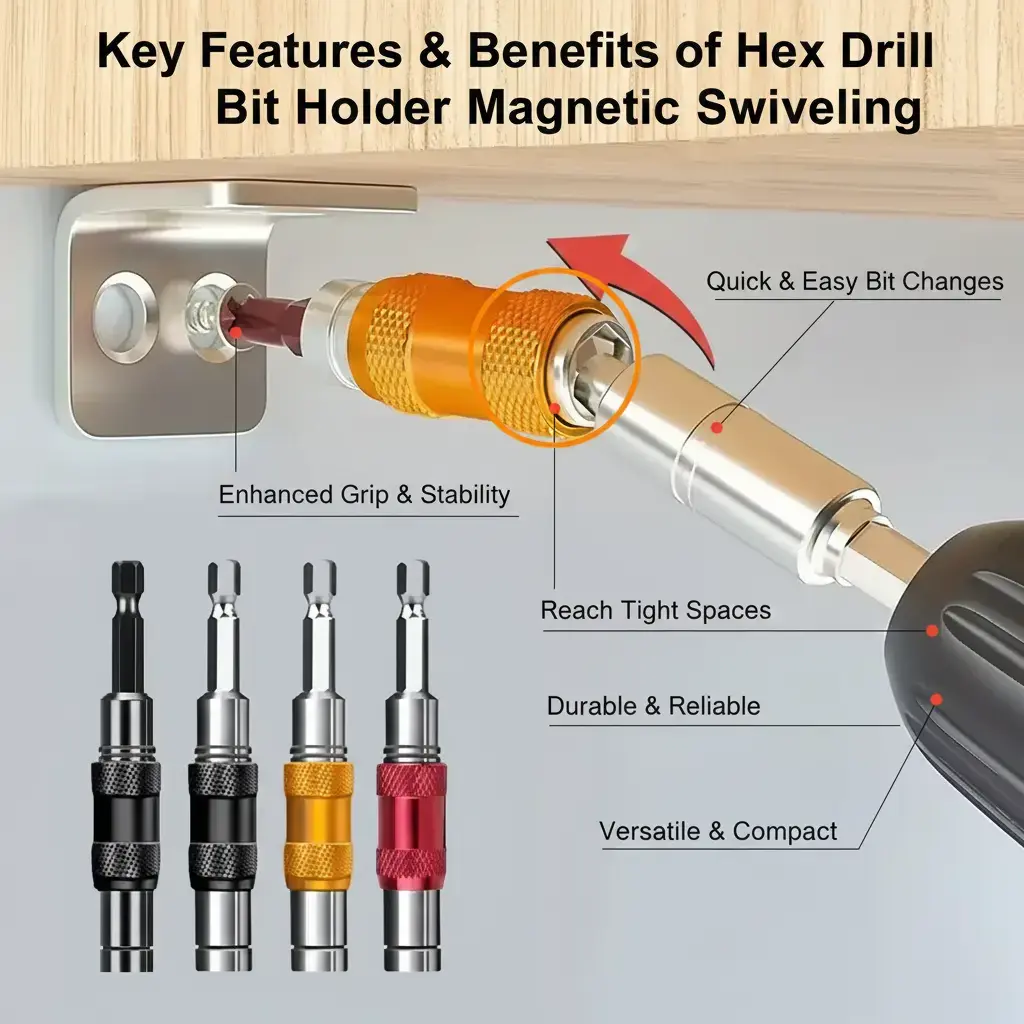 Key Features & Benefits of Hex Drill Bit Holder Magnetic Swiveling
