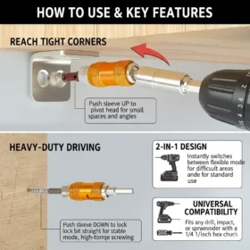 Key Benefits of Hex Drill Bit Holder MAGNETIC sWIVELING