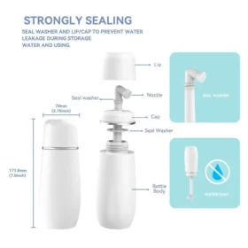 400ml Portable Travel Handheld Bidet Bottle with Spray Nozzle's Size
