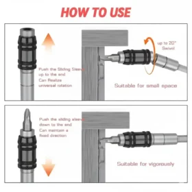 How to use Hex Drill Bit Holder Magnetic Swiveling