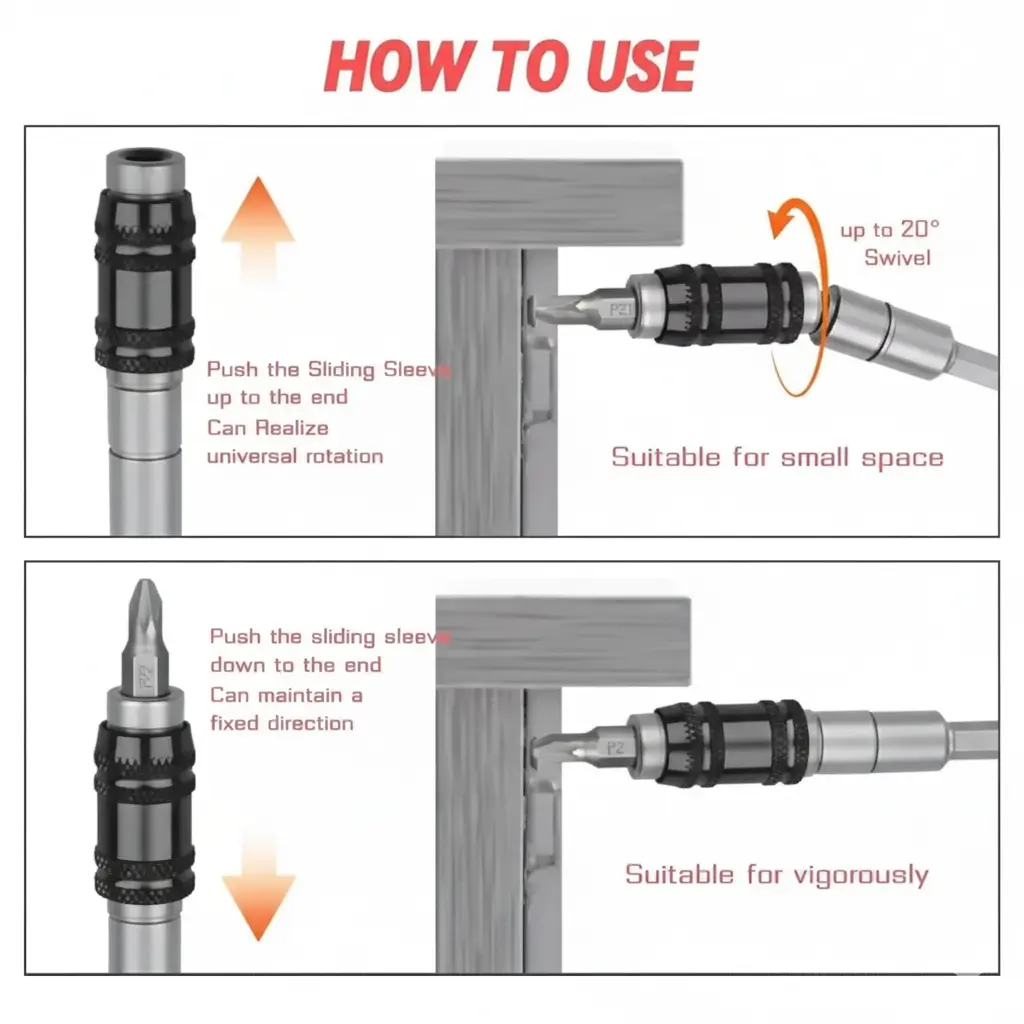 How to use Hex Drill Bit Holder Magnetic Swiveling