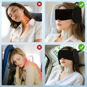 Memory Foam Travel Pillow with 3D Eye Mask