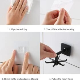 Installation of Rotating Kitchen Shelf Hexagon hook