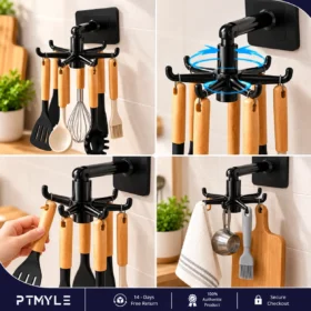 Rotating Kitchen Hook Rack 3 1
