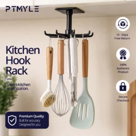 Best 1 Pcs Rotating Kitchen Shelf with Hexagon hook in the KSA