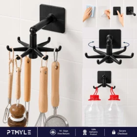 Rotating Kitchen Shelf with Hexagon hook