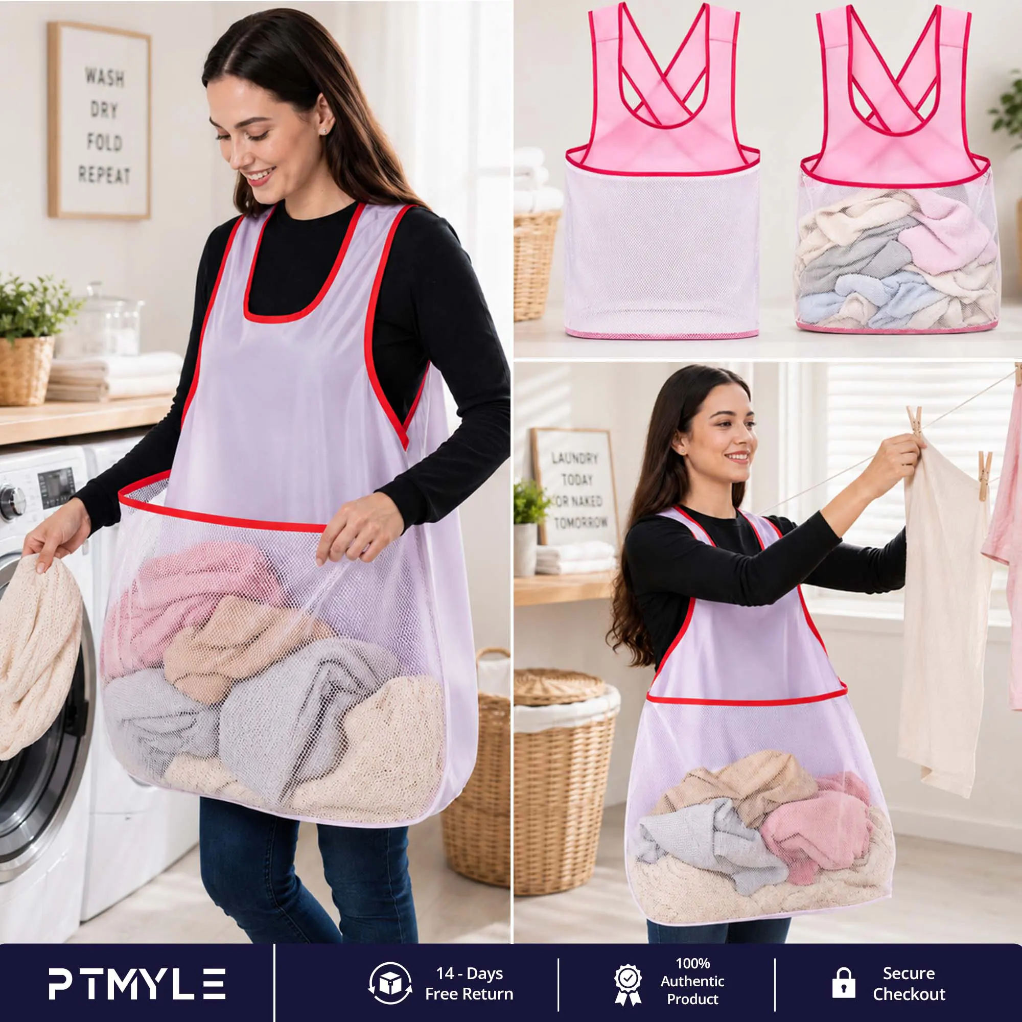 Sleeveless Waterproof Laundry Apron
