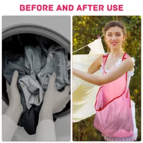 Before and after use of Sleeveless Waterproof Laundry Apron