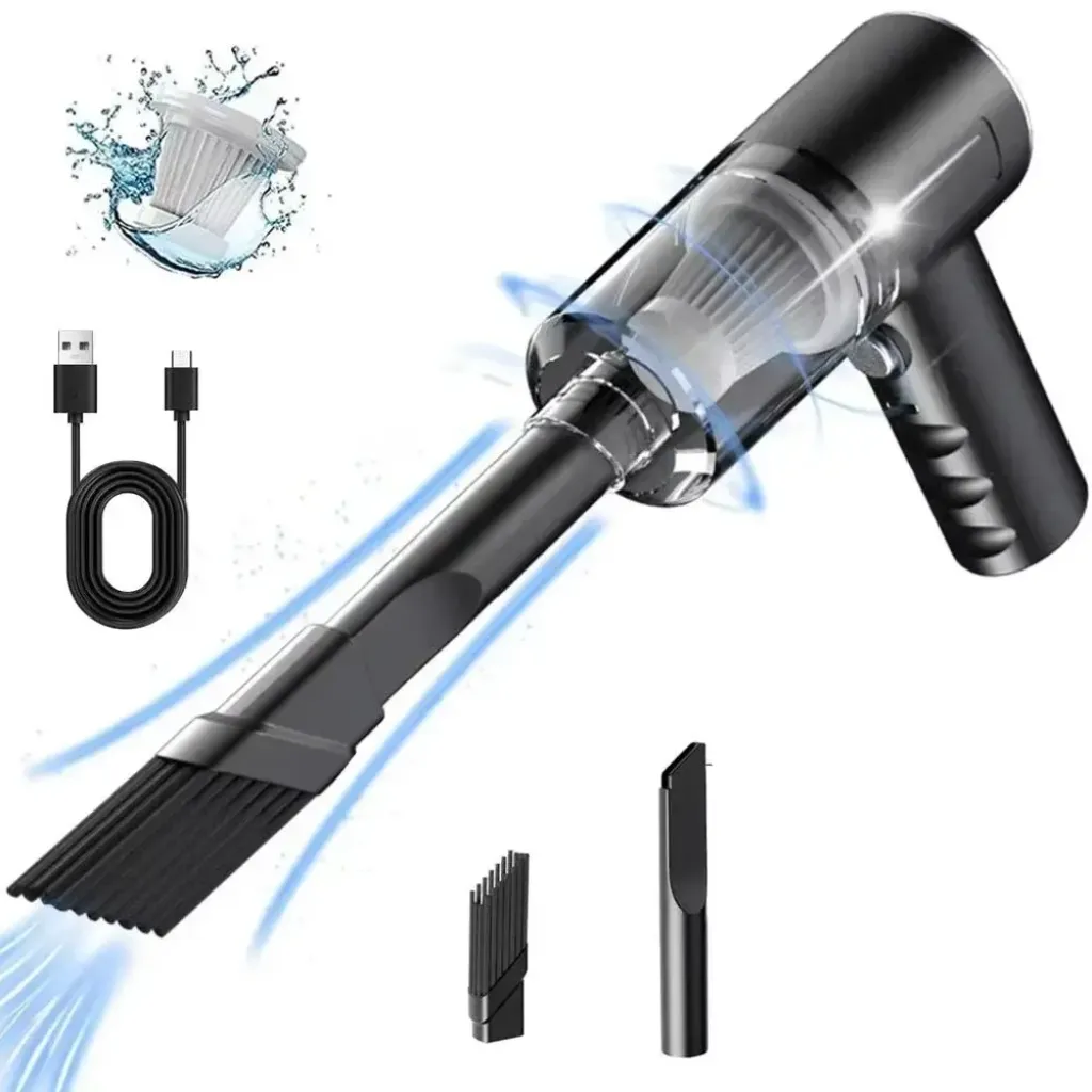 Portable mini vacuum cleaner used on sofa and keyboard at home – PTMYLE KSA