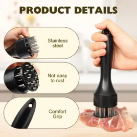 Meat tenderizer hammer being used on steak – how to tenderize meat at home