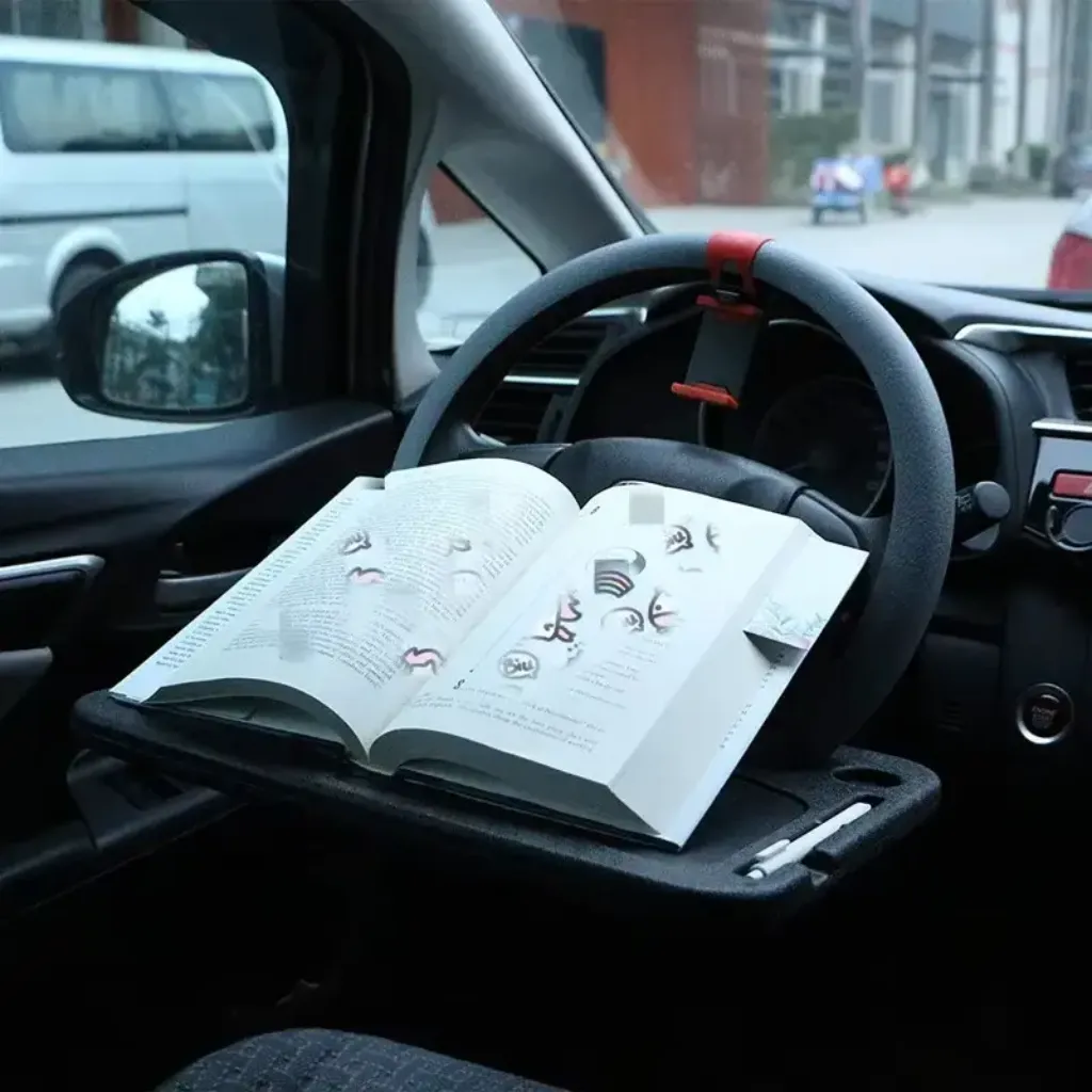 Car dining table side with cup holder – car lap tray for meals KSA