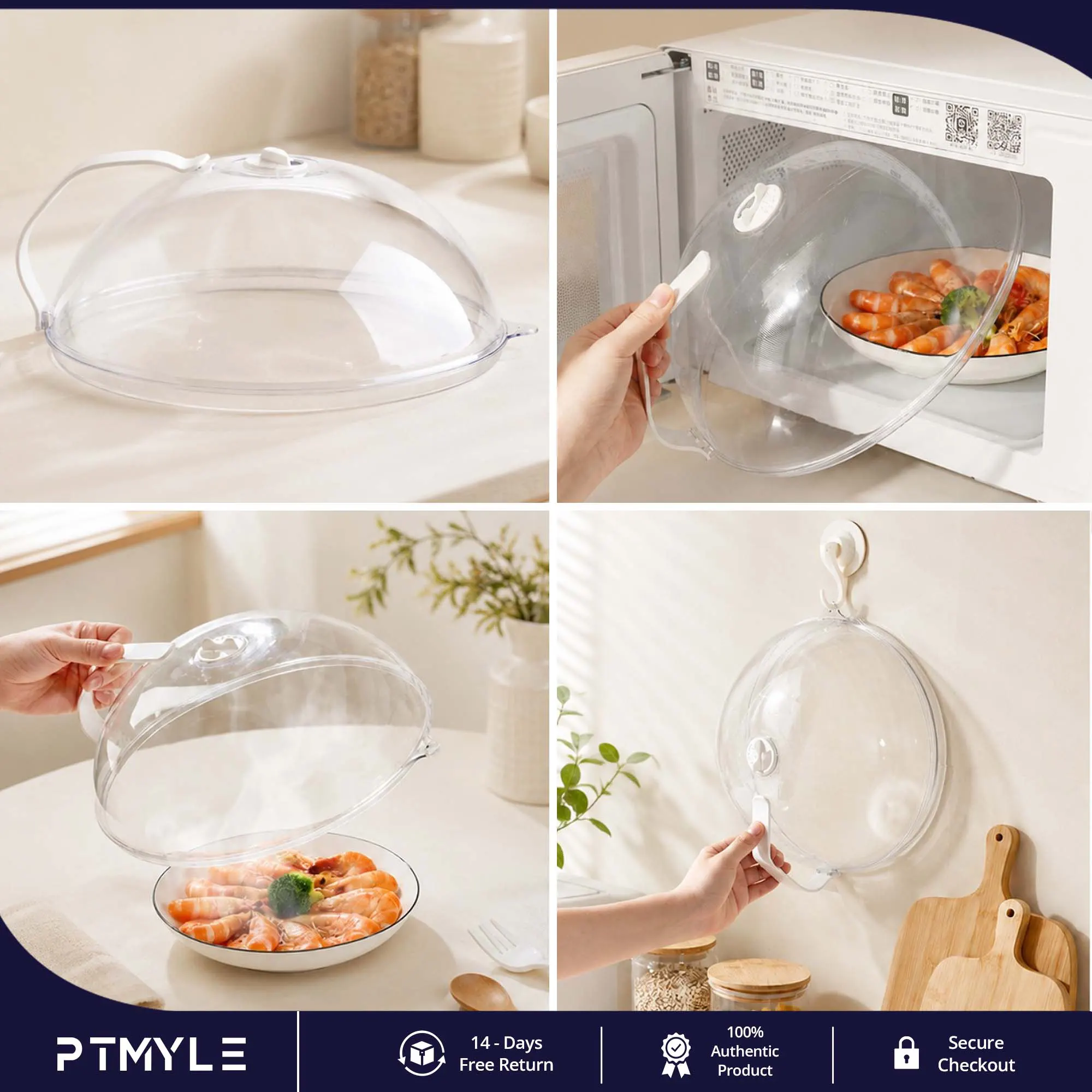 Food Cover for Kitchen – Transparent Reusable Microwave Food Cover Lid KSA