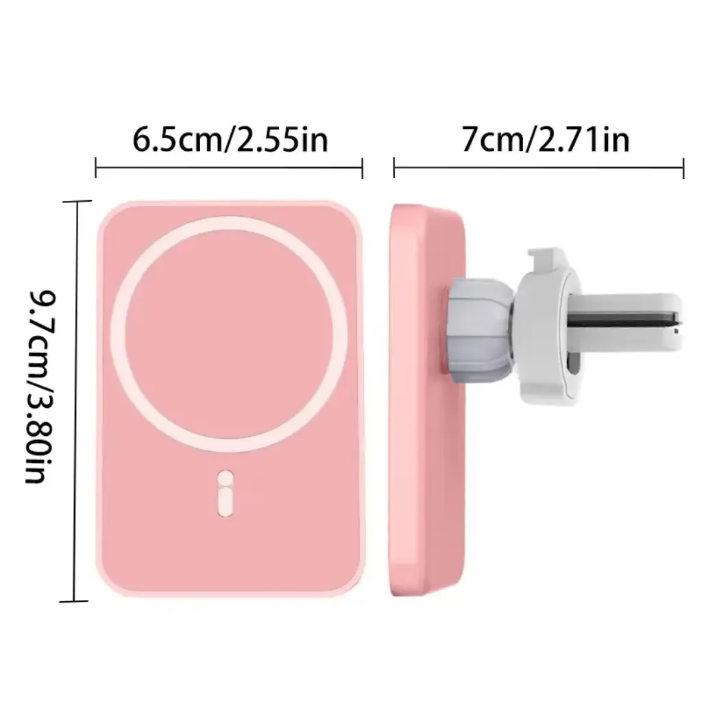 Magnetic wireless car charger showing portrait to landscape 360° rotation capability – best wireless car charger KSA