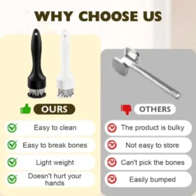 Close-up of stainless steel needle head on meat tenderizer hammer – KSA