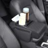 Car Armrest Box with Cup Holder and Tissue Holder – PU Leather Console Extender KSA