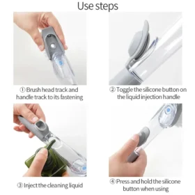 Built-in soap dispenser mechanism on 2-in-1 dish brush – dishwashing brush KSA