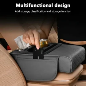 Hidden internal storage box open inside car armrest – car accessories KSA