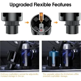 Image 2 (In Car) Car cup holder expander installed in center console – car phone holder KSA