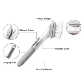 Removable brush head and sponge head swap on kitchen cleaning brush – KSA