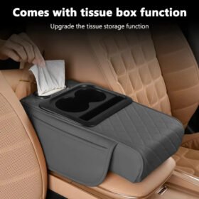 Car armrest console extender installed on center console – car cup holder KSA PTMYLE