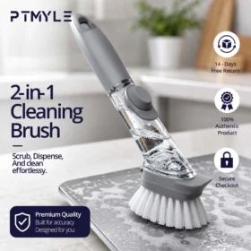 Dish Cleaning Brush 24cm – 2-in-1 Kitchen Dish Brush with Soap Dispenser KSA