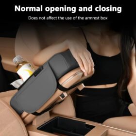 Hidden internal storage box open inside car armrest – car accessories KSA