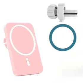 Black - pink - white 30W Magnetic Wireless Car Charger – Best wireless car charger with MagSafe fast charging KSA PTMYLE