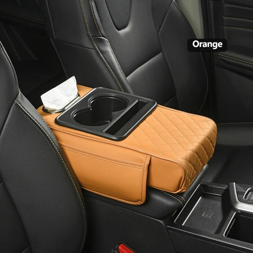 Car armrest box in black, grey, orange and black-red colors โ PTMYLE KSA
