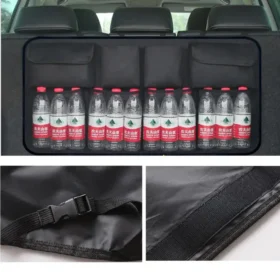 Car trunk storage bag loaded with groceries and bottles – waterproof car organizer KSA