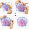Silicone Lid Cover 6 Pcs Set – Stretchable Reusable Food Covers Kitchenware KSA