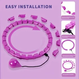 Woman using weighted hula hoop for waist toning – smart fitness hoop ksa