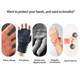 Gym gloves wrist support strap close-up – Best fitness gloves adjustable Velcro closure PTMYLE