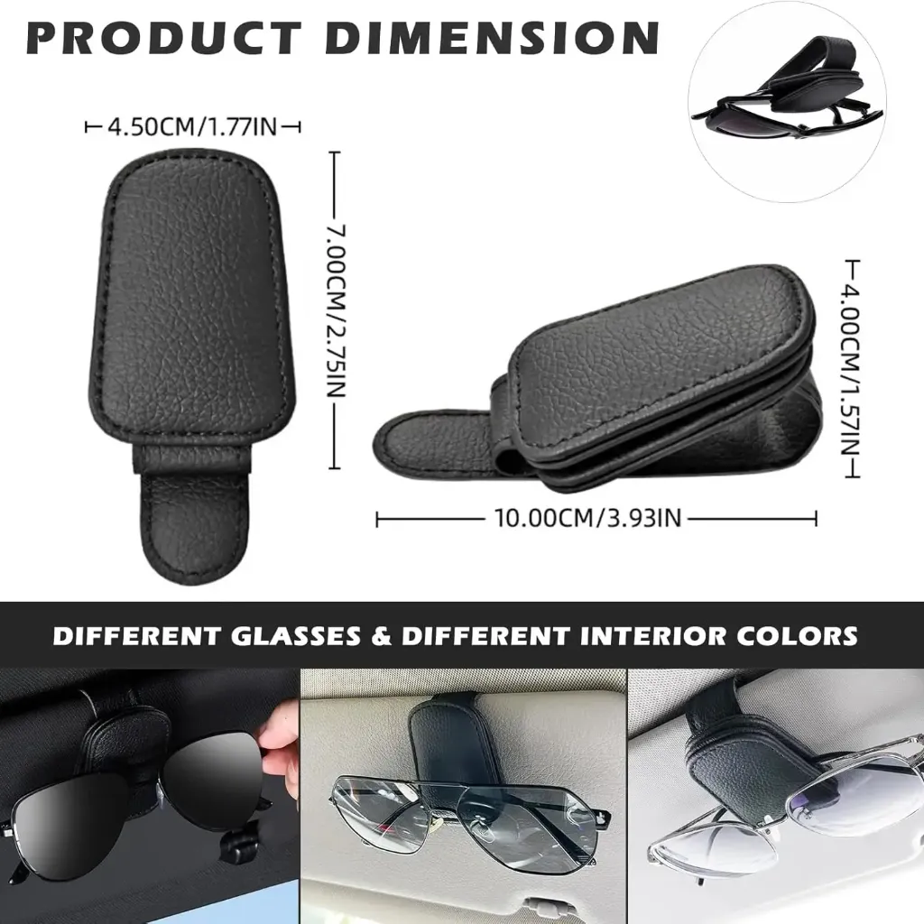 car glasses holder magnetic 7cm x 4.5cm sunglass holder for car sun visor KSA