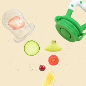 Baby using silicone fruit feeder – baby food feeder safe weaning KSA