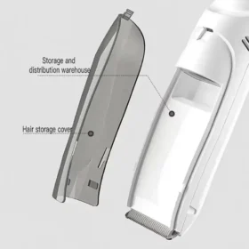 Baby hair clipper suction system collecting cut hair – best haircut machine KSA