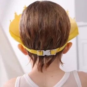 Baby wearing shower cap during baby bath – baby bath cap KSA PTMYLE