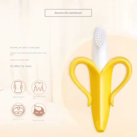 Baby silicone toothbrush banana shape – BPA-free baby toothbrush KSA PTMYLE