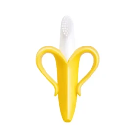 Banana peel safety handles on baby silicone toothbrush – safe kids toothbrush KSA
