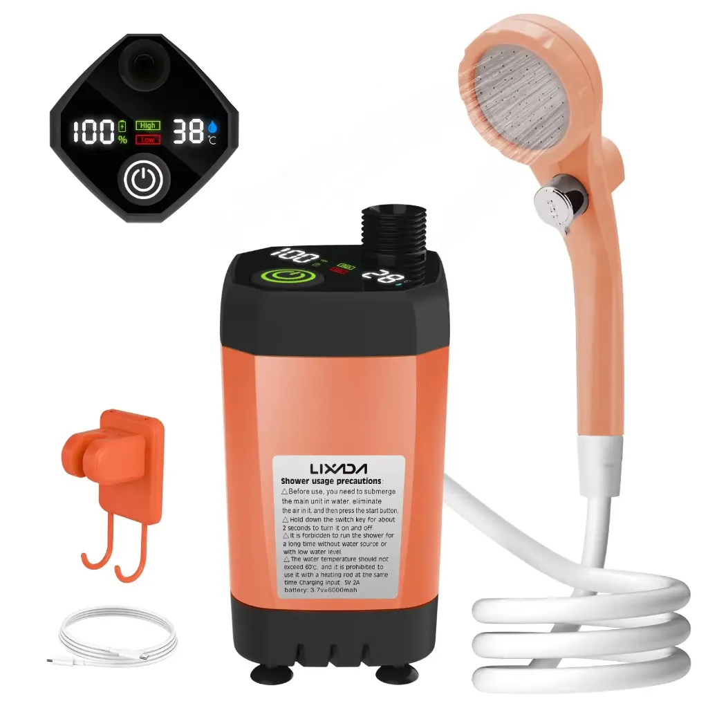 Camping shower pump five colors portable outdoor shower camping accessories KSA