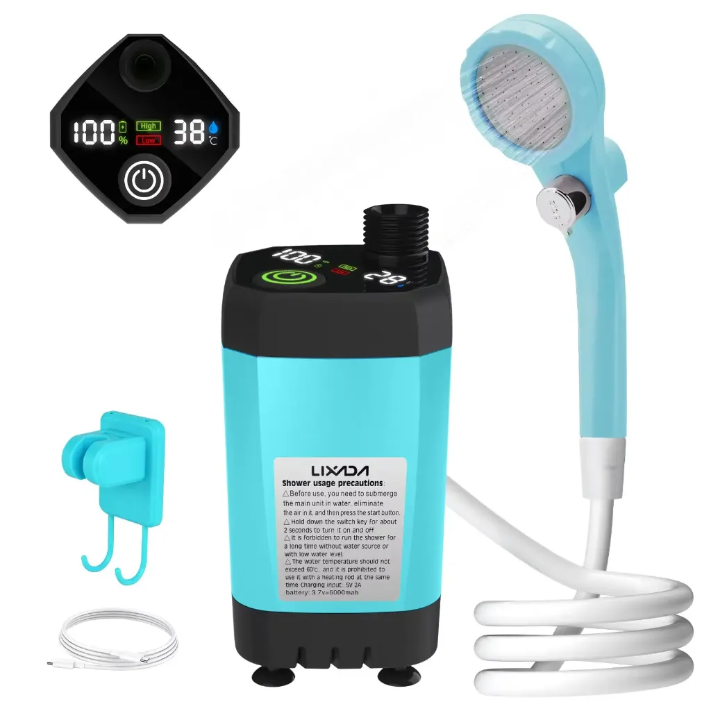 Camping shower pump five colors portable outdoor shower camping accessories KSA