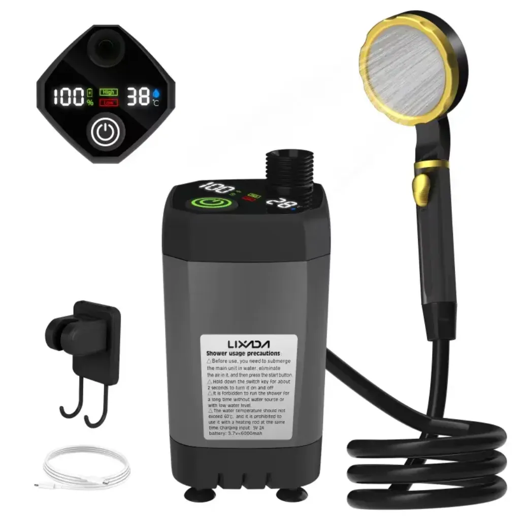 Camping shower pump portable shower digital display outdoor shower camping accessories KSA PTMYLE
