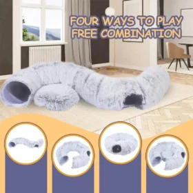 Plush warm cat bed velvet lining cat tunnel bed winter pet bed KSA
