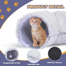 Foldable cat tunnel bed space-saving pet bed cat accessories KSA PTMYLE