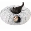 Cat tunnel bed 2-in-1 plush warm cat bed pet shelter hideaway KSA PTMYLE