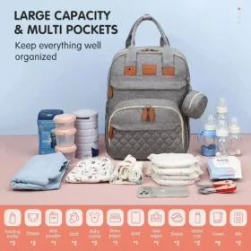 Diaper bag with USB charging port phone – waterproof baby bag accessories ksa