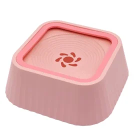 Dog water bowl in white pink gray – dog bowls pet products KSA PTMYLE
