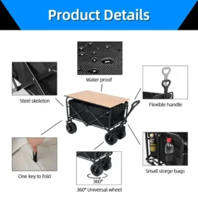 Folding trolley cart accordion mechanism collapsible utility cart camping equipment KSA PTMYLE