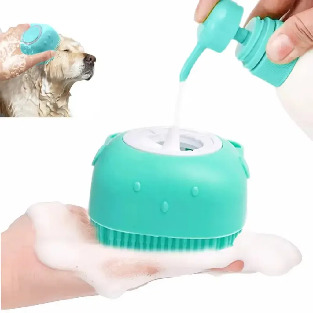 Pet bathing brush shampoo dispenser pet grooming dog bath cat grooming KSA