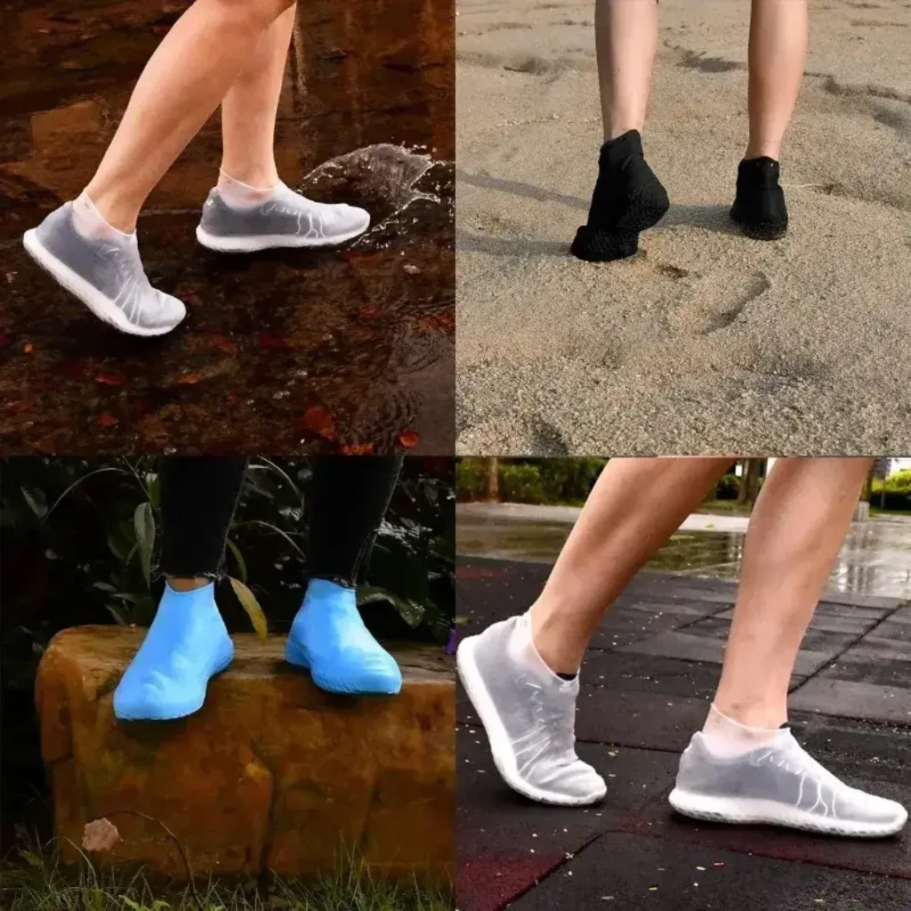 Portable waterproof shoe covers folded silicone shoe covers compact storage KSA