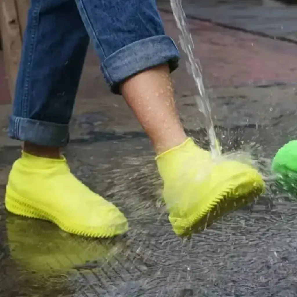 Non-slip waterproof shoe covers textured sole shoe protector rain safety KSA PTMYLE